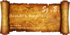 Szoták Barót névjegykártya